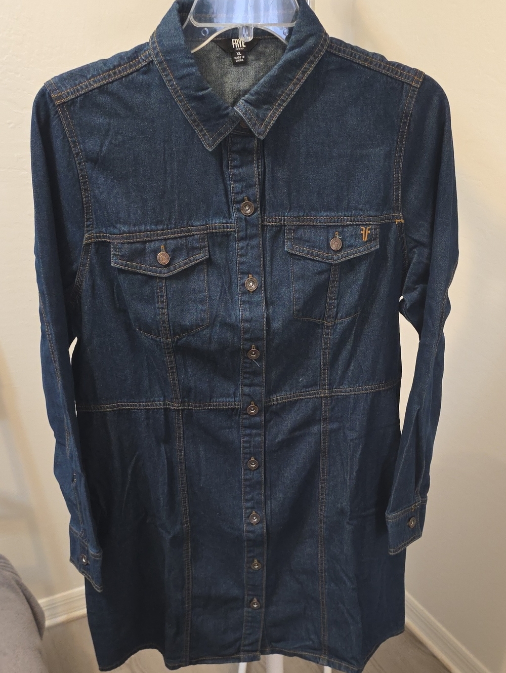 Frye Indigo Denim Button-Front Dress